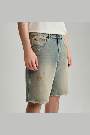 House Jasnoniebieskie szorty jeansowe wide leg