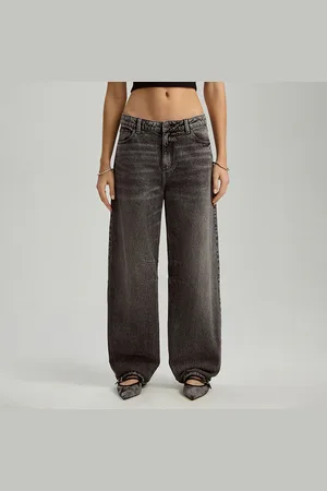 House Grafitowe jeansy baggy fit mid waist