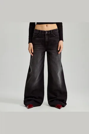 House Jeansy wide leg mid waist czane