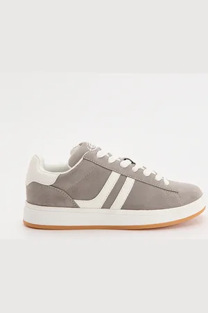 House Jasnoszare sneakersy z imitacji skóry z białymi wstawkami