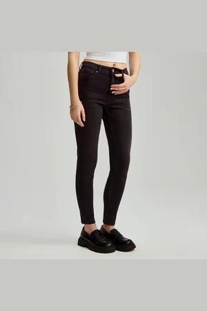House Czarne jeansy skinny fit z wysokim stanem