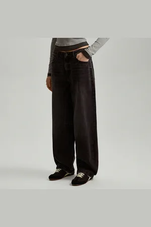 House Grafitowe jeansy baggy fit mid waist