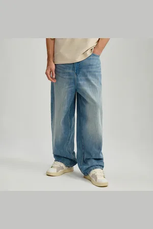 House Niebieskie jeansy super baggy fit z efektem sprania