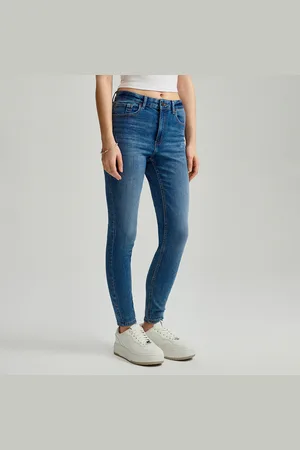 House Niebieskie jeansy skinny fit z wysokim stanem