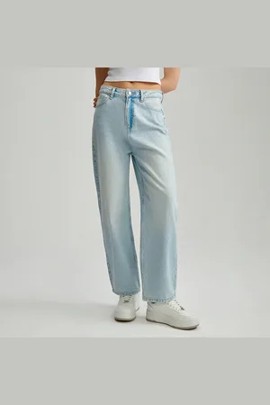 House Jasnoniebieskie jeansy balloon fit cropped