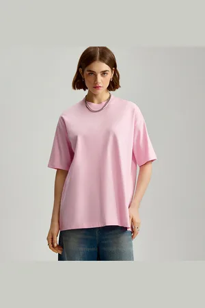 House Jasnoróżowa koszulka oversize basic z grubszej dzianiny