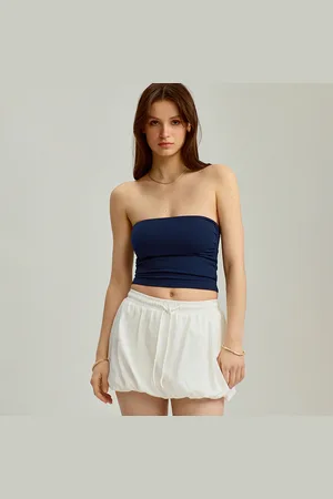 House Krótki top bandeau z dzianiny