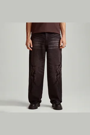 House Czarne jeansy skater fit stone wash