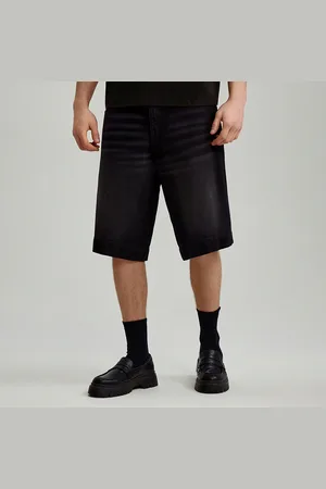 House Czarne szorty jeansowe baggy z przetarciami