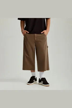House Brązowe szorty jeansowe skater fit