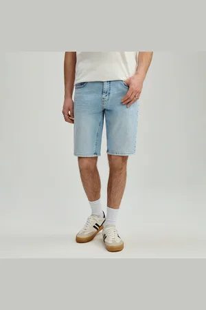 House Jasnoniebieskie szorty jeansowe slim fit z efektem sprania