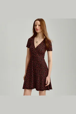 House Kopertowa sukienka mini w róże