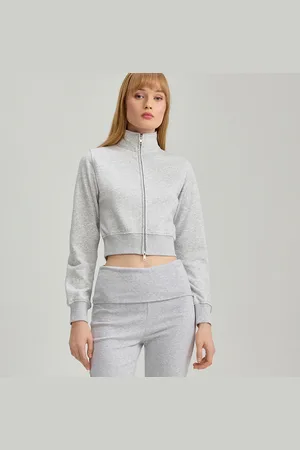 House Jasnoszara rozpinana bluza ze stójką