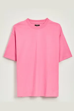House Różowa koszulka oversize basic z grubszej dzianiny