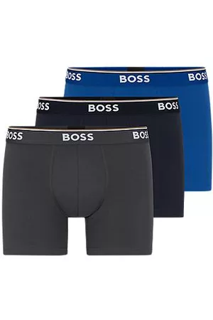 HUGO BOSS Trzypak długich bokserek z bawełny ze stretchem z logo