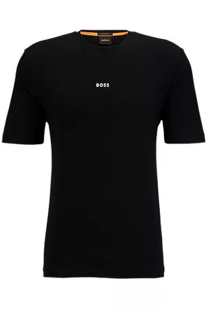 HUGO BOSS Koszulka o swobodnym kroju z elastycznej bawełny z nadrukiem logo
