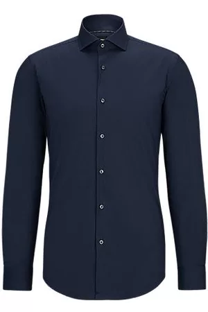 HUGO BOSS Koszula o wąskim kroju z łatwej w prasowaniu popeliny z mieszanki bawełny