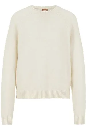 HUGO BOSS Sweter z elastycznego materiału z okrągłym dekoltem