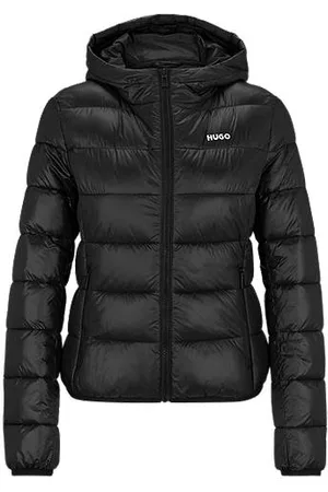 HUGO BOSS Hydrofobowa kurtka puchowa z kontrastowym logo