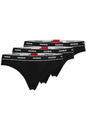 HUGO BOSS Trzypak thongów z logo na gumce