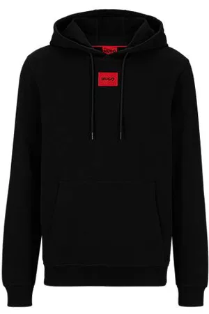 HUGO BOSS Bluza z kapturem z dzianiny pętelkowej z etykietą z logo