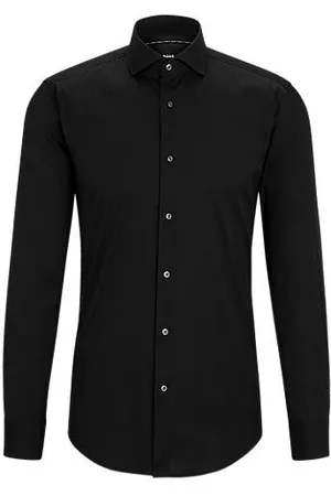 HUGO BOSS Koszula o wąskim kroju z łatwej w prasowaniu popeliny z mieszanki bawełny