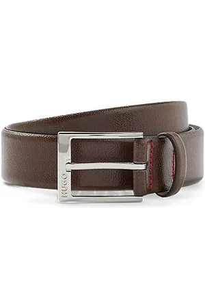 HUGO BOSS Pasek z klamrą z wygrawerowanym logo, ze skóry licowej