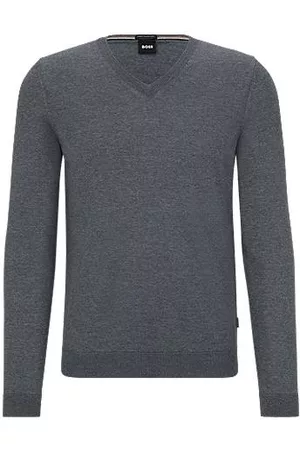 HUGO BOSS Sweter z dekoltem w serek z wełny merino