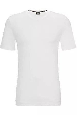 HUGO BOSS Koszulka z bawełnianego dżerseju z detalem z logo
