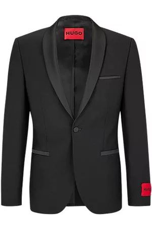 HUGO BOSS Marynarka smokingowa o bardzo wąskim kroju z mieszanki wełny