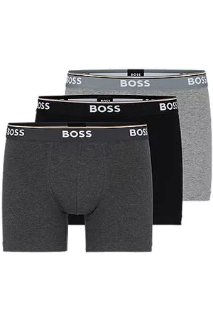 HUGO BOSS Trzypak długich bokserek z bawełny ze stretchem z logo