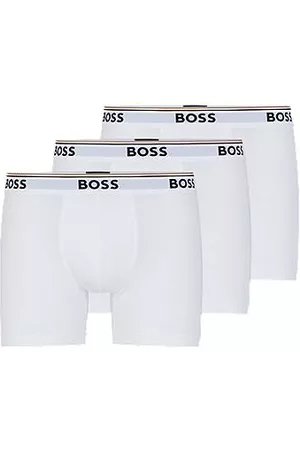 HUGO BOSS Trzypak długich bokserek z bawełny ze stretchem z logo