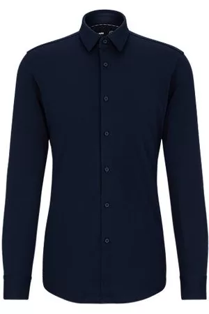 HUGO BOSS Koszula o wąskim kroju z funkcjonalnego elastycznego dżerseju z mieszanki bawełny