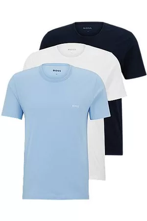HUGO BOSS Zestaw trzech ozdobionych logo podkoszulek z bawełnianego dżerseju