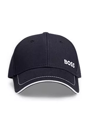 HUGO BOSS Czapka z daszkiem z bawełnianego diagonalu z wyszywanym logo i metalową klamerką