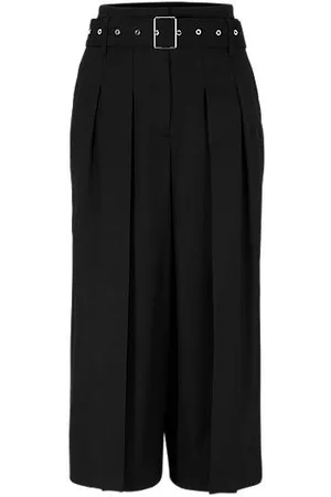 HUGO BOSS Kobieta Grube - Modern-fit wide-leg trousers in a wool blend