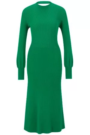 HUGO BOSS Knitted midi dress with rear wrap detail