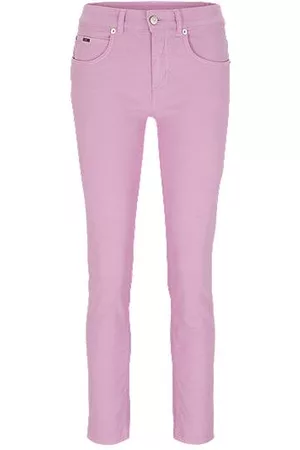 HUGO BOSS Kobieta Rurki - Slim-fit trousers in stretch-cotton corduroy