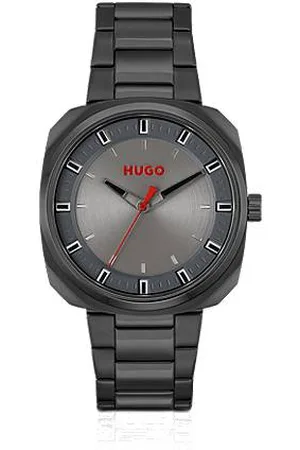 HUGO BOSS Zegarek powlekany na czarno z bransoletą z ogniw