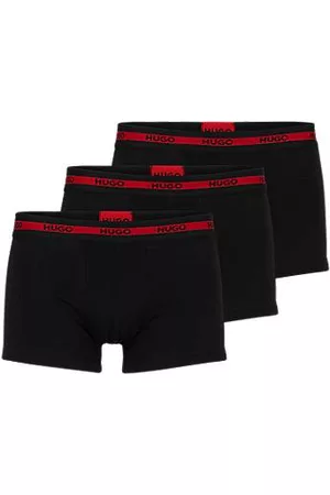 HUGO BOSS Trzypak bokserek z bawełny ze stretchem z logo na ściągaczu