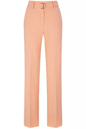 HUGO BOSS Kobieta Proste Nogawki - Wide-leg regular-fit trousers in stretch fabric