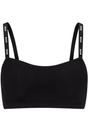 HUGO BOSS Nieusztywniany biustonosz z elastycznego dżerseju z ramiączkami z logo marki