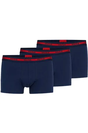 HUGO BOSS Trzypak bokserek z bawełny ze stretchem z logo na ściągaczu