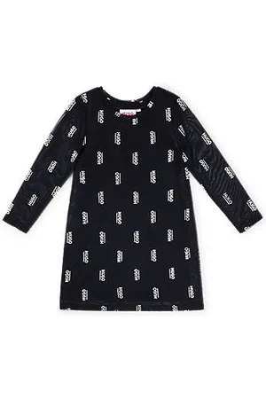 HUGO BOSS Dziecięca sukienka 2 w 1 z nadrukiem logo