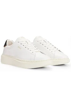 HUGO BOSS Sznurowane sneakersy ze skóry ozdobione logo