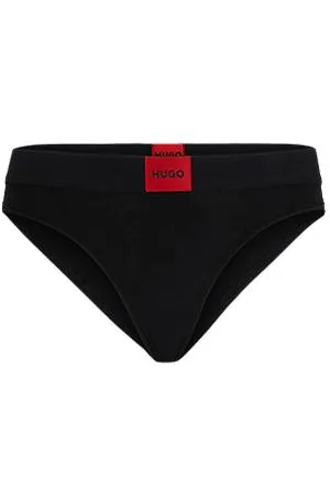 HUGO BOSS Figi z regularnym stanem z elastycznej bawełny z etykietą z logo