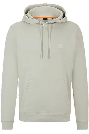 HUGO BOSS Bluza z kapturem o regularnym kroju z bawełnianej tkaniny frotte, z etykietą z logo