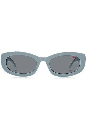 HUGO BOSS Niebieskie okulary przeciwsłoneczne z zausznikami z logo