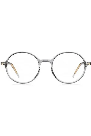 HUGO BOSS Oprawki okularów z przezroczystego acetatu z metalowym drucianym rdzeniem w paski