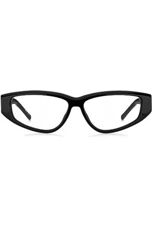 HUGO BOSS Oprawki okularów z czarnego acetatu z trójwymiarowym monogramem